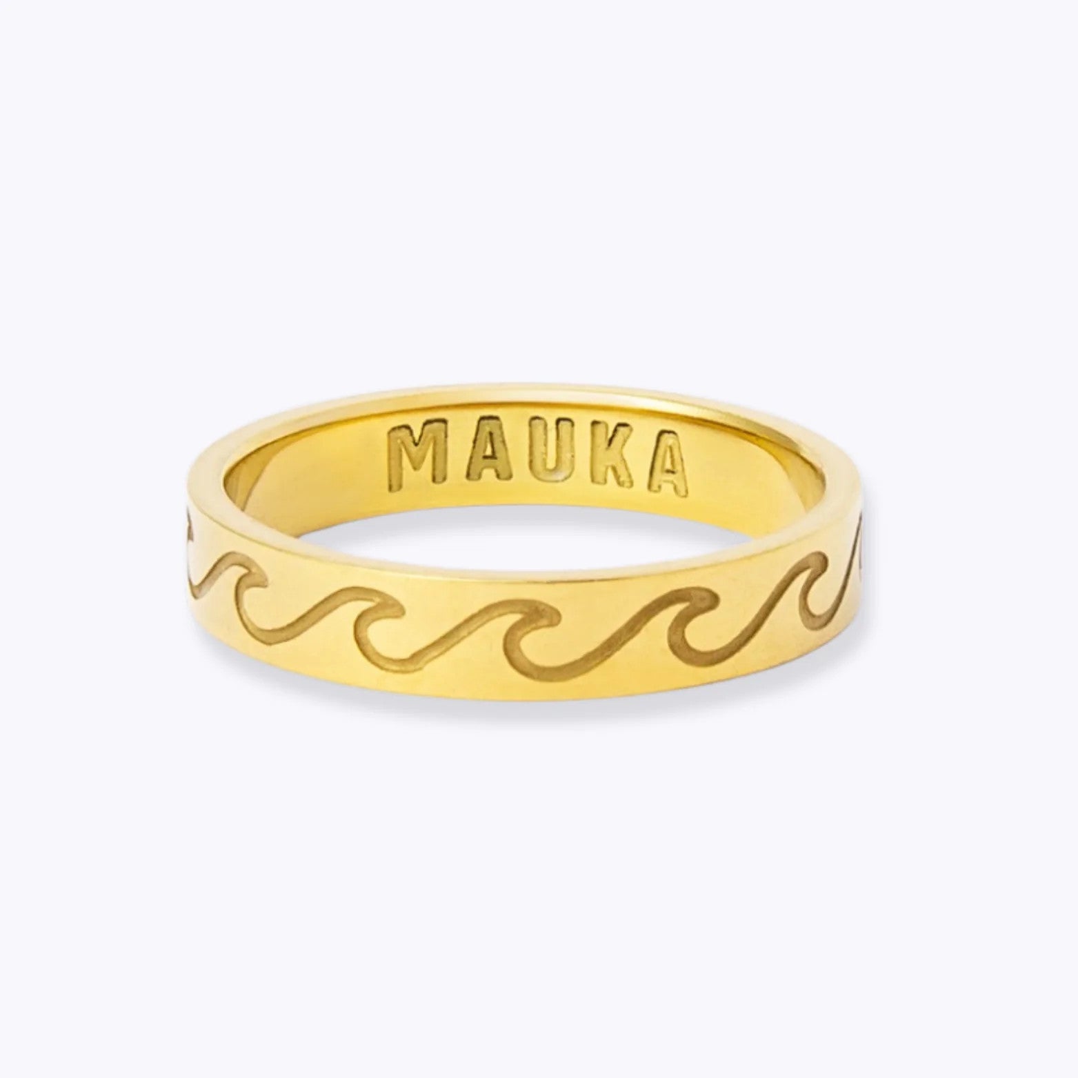 Mauka 18K Gold Plated Wave Ring Size 8