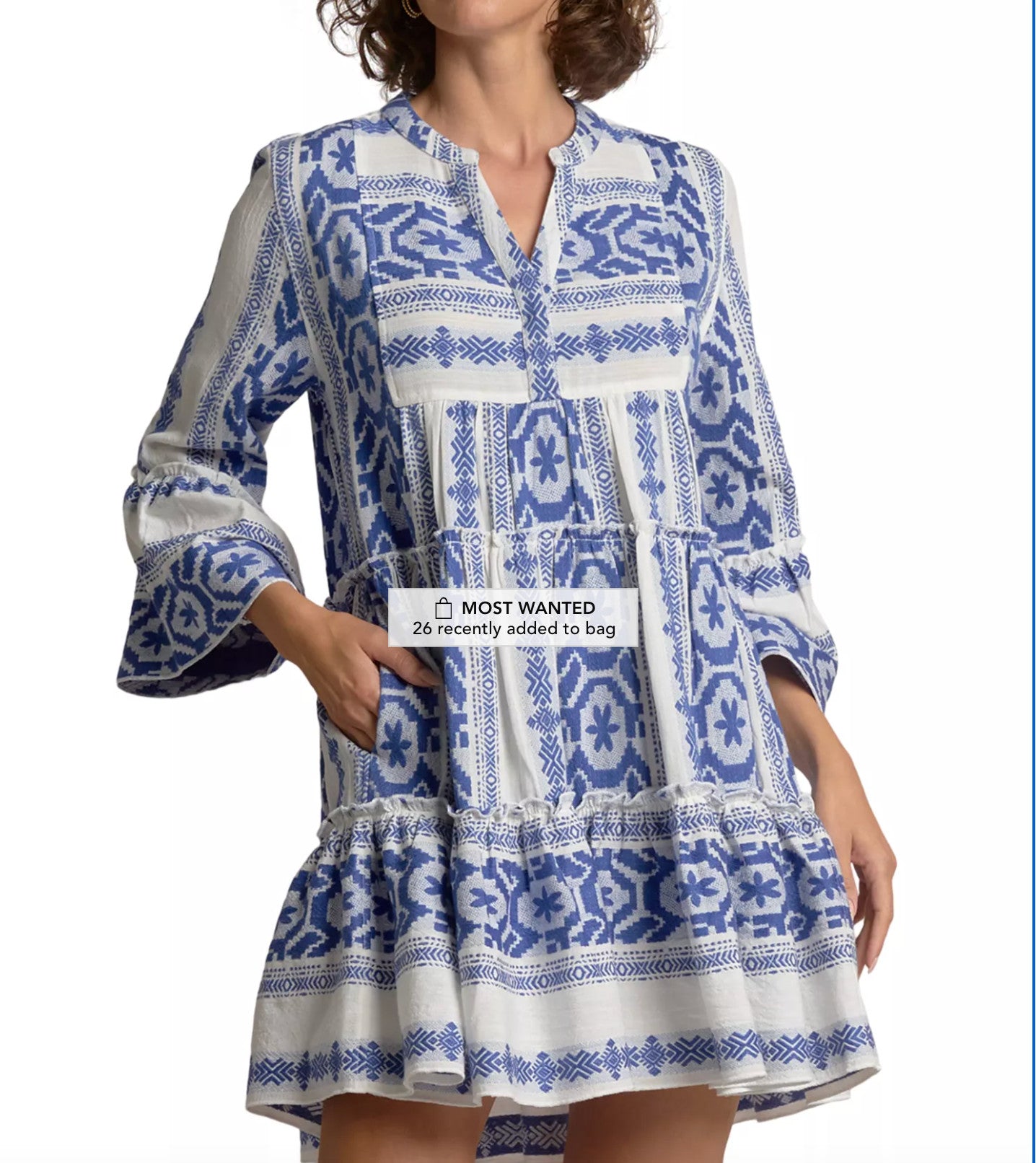 Elan Teresa A Line Dress Natural Blue