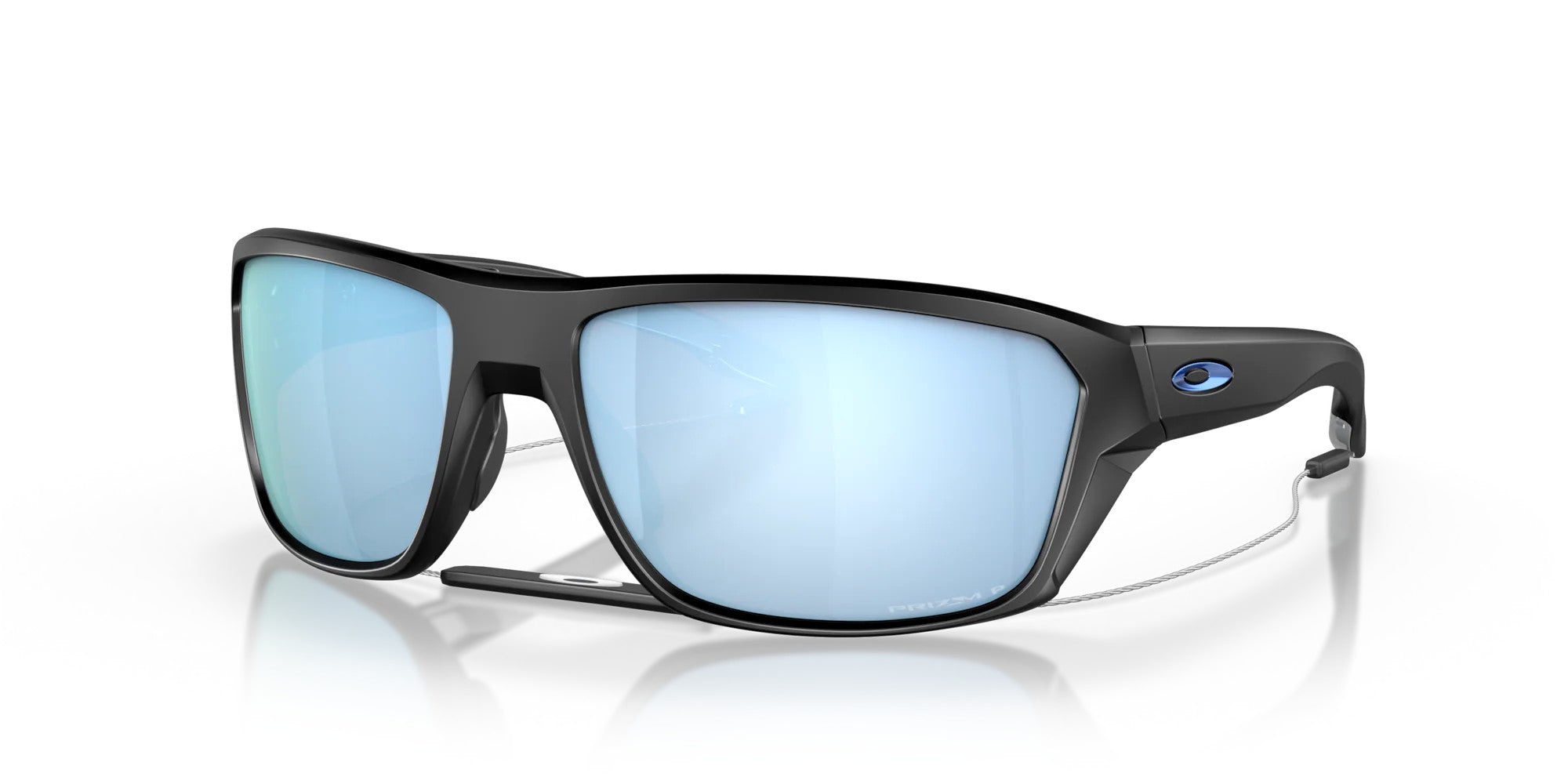 Oakley Matte Black w/ Prizm Deep Water Lens Split Shot Sunglasses Polarized