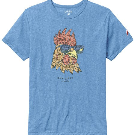 Legacy The Just Chillin Key West Rooster Tee SS Heather Power Blue