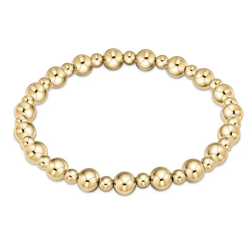 Enewton Extends Classic Grateful Pattern 6mm Bead Bracelet Gold