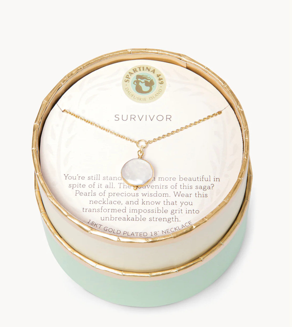 Spartina Survivor Coin Pearl Sea La Vie Necklace Gold