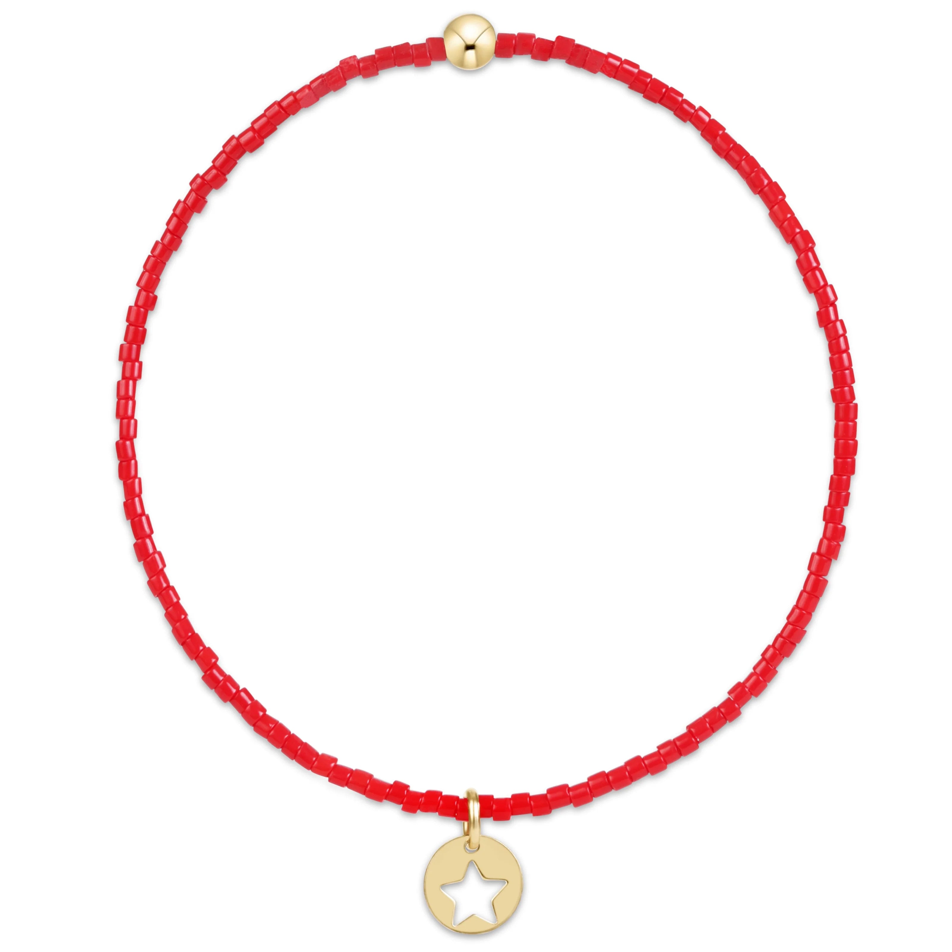 Enewton 250 Anniversary Egirl Hope Classic Bracelet 5.5" Bright Red Star Small Gold Disc