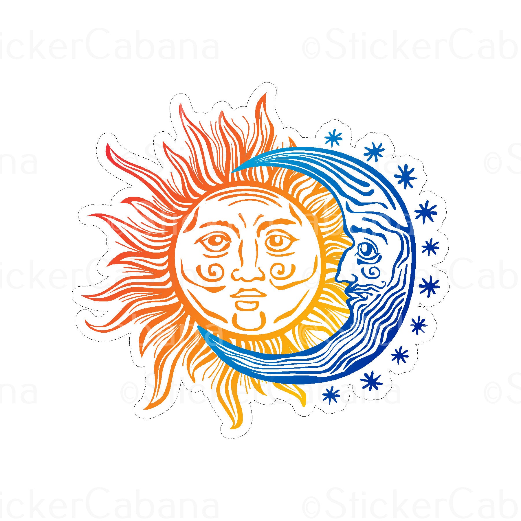 Sticker Cabana Yellow Sun Bloom Moon Large Sticker