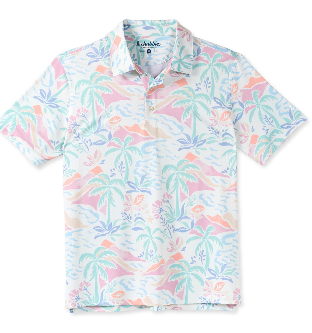 Chubbies The Washed Ashore Performance Friday Shirt Off White Pattern Base