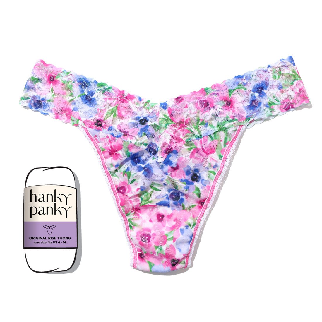 Hanky Panky Printed Original Wrapped Thong Printed Paint and Pour O/S