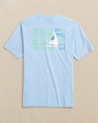 Southern Tide Sails On The Sea SS Tee Cerulean