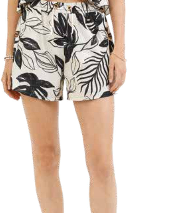 Salty Weekend Dreamcare Printed Leaves Shorts Black