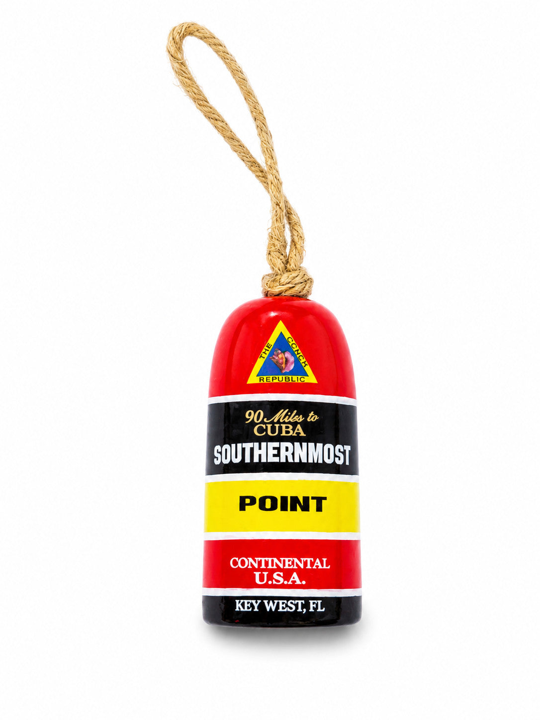 Hand Painted Southernmost Point Key West Buoy Ornament