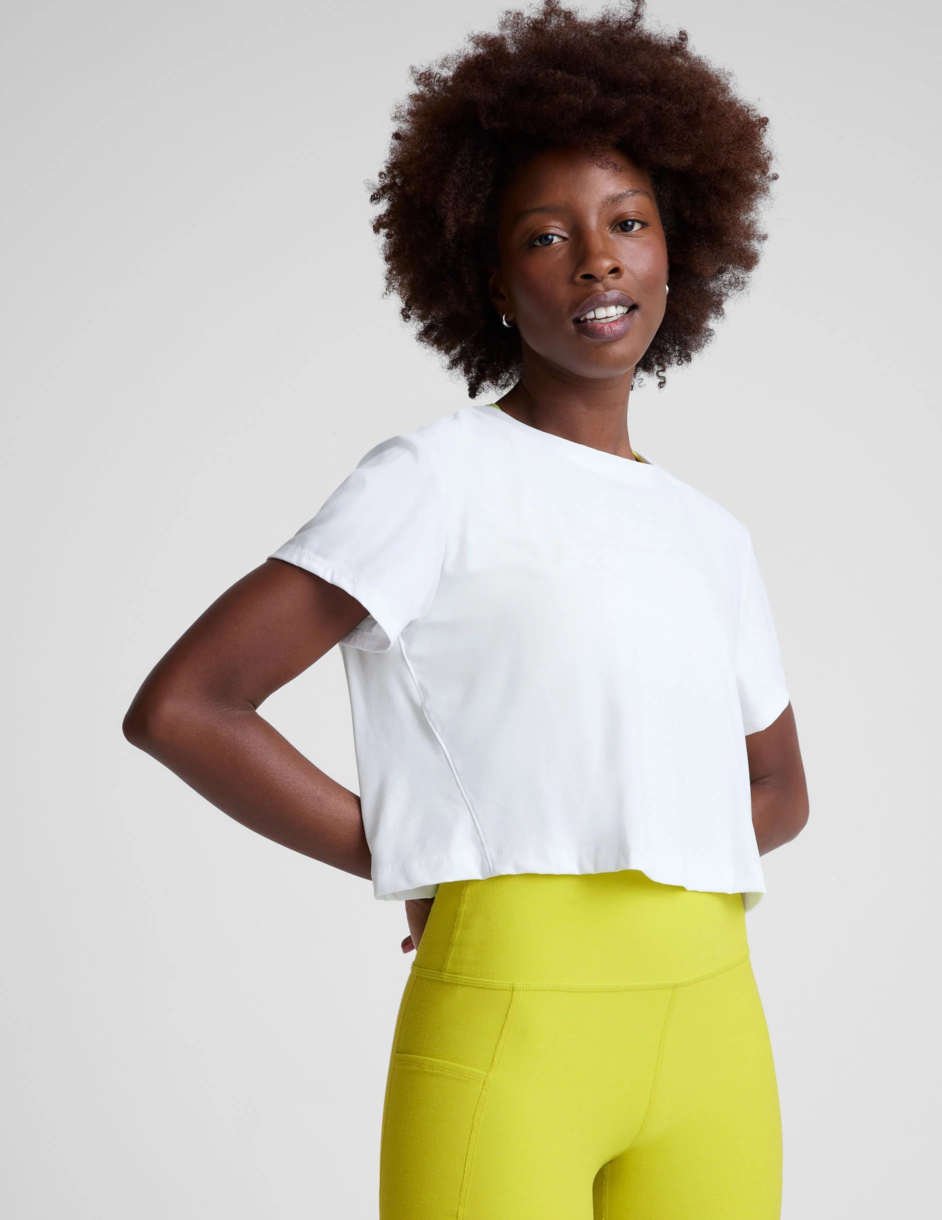 Beyond Yoga Featherweight Supreme Cropped Tee Cloud White