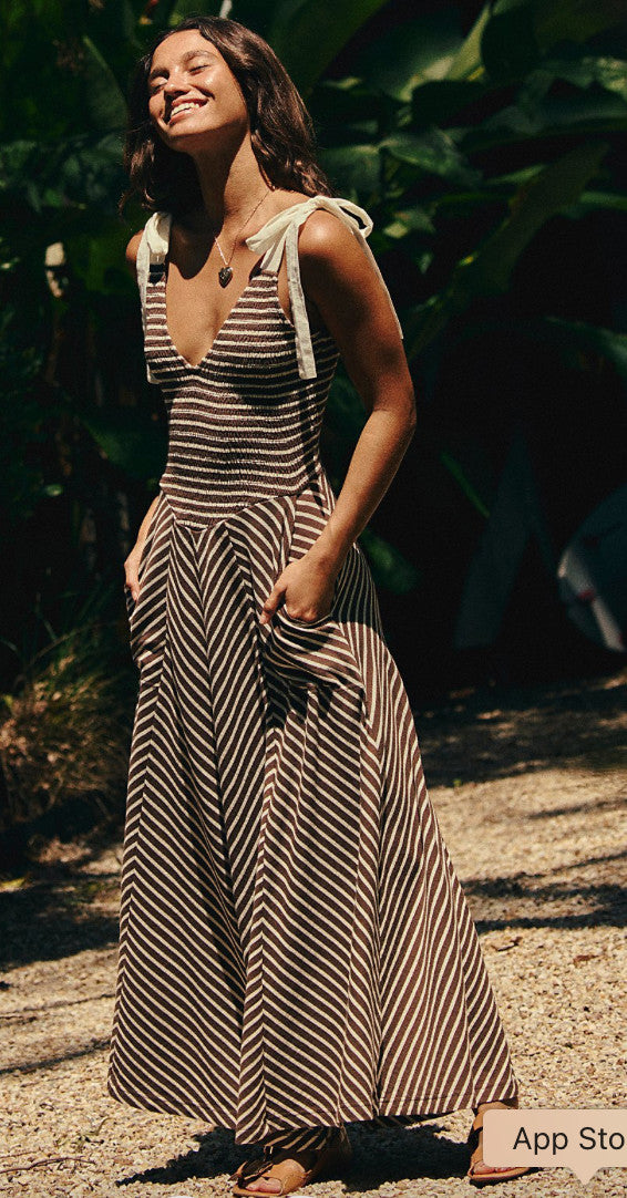 Free People Cecelia Midi Dress Coconut Milk Combo