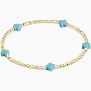 Enewton Signature Small Cross Gold Pattern 2mm WF'24 Bead Bracelet