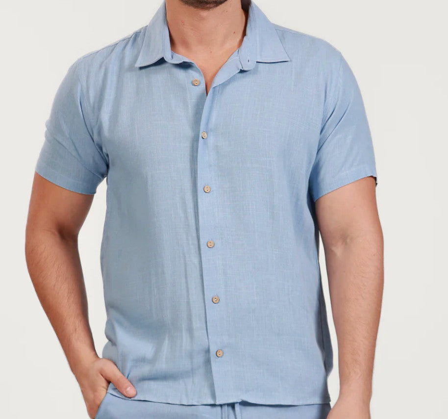 Salty Weekend James Linen SS Button Down Shirt