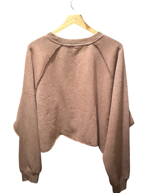Pacific & Co Key West Mineral Washed Cropped Crew Neck Sweater Cappuccino