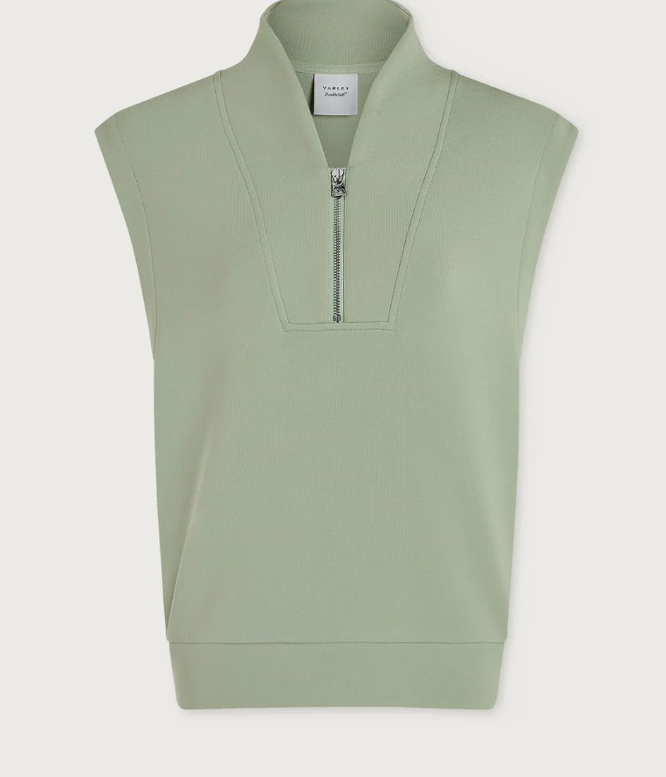 Varley Loretta Half-Zip Sleeveless Sweat Snow Sage