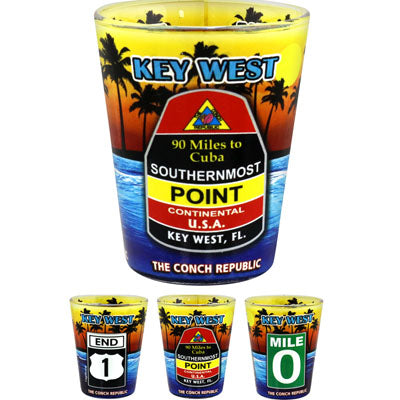 Key West Icons Sunset In & Out Shot Glass