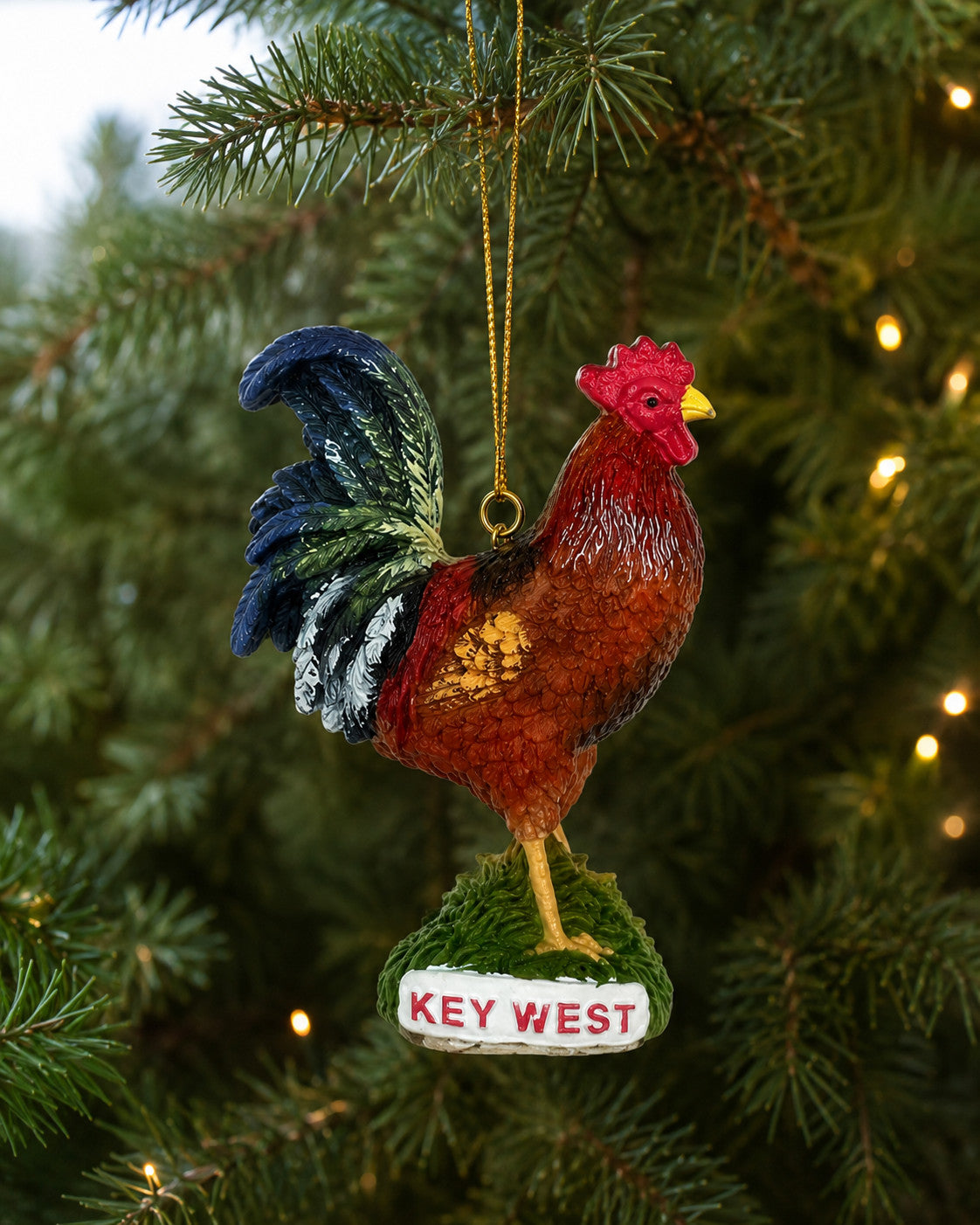 SMP Key West Rooster Hanging Resin Ornament