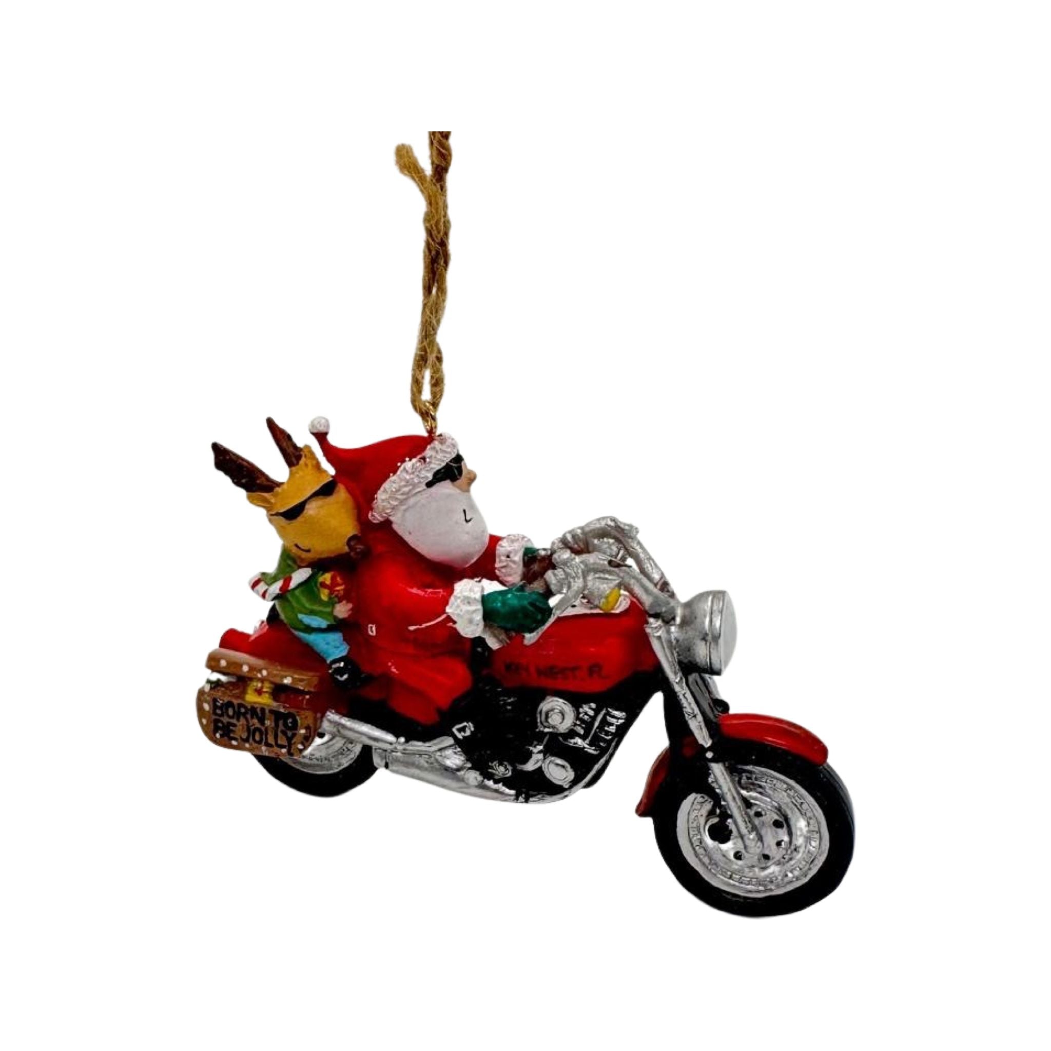 Cape Shore Santa on a Harley Resin Ornament  OS