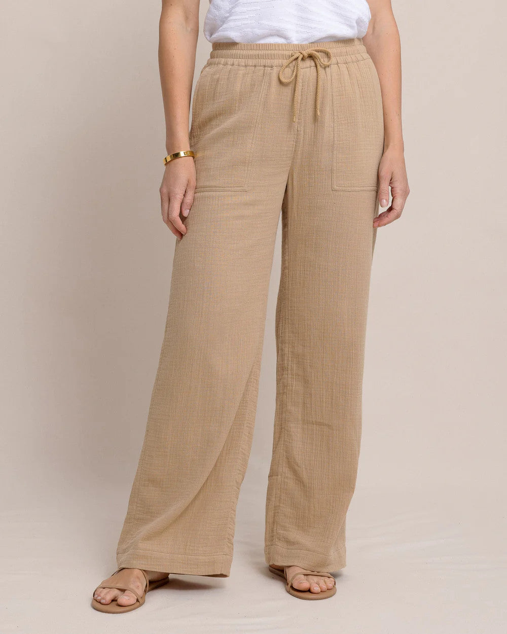 Southern Tide Laken Wide Leg Pant Travertine