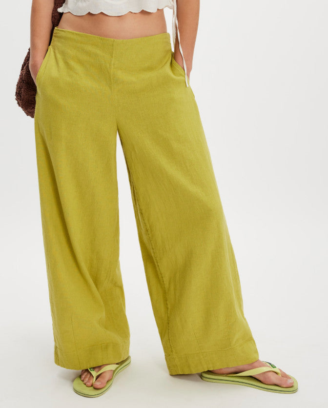 Free People Demi Cotton Linen Pants Palma