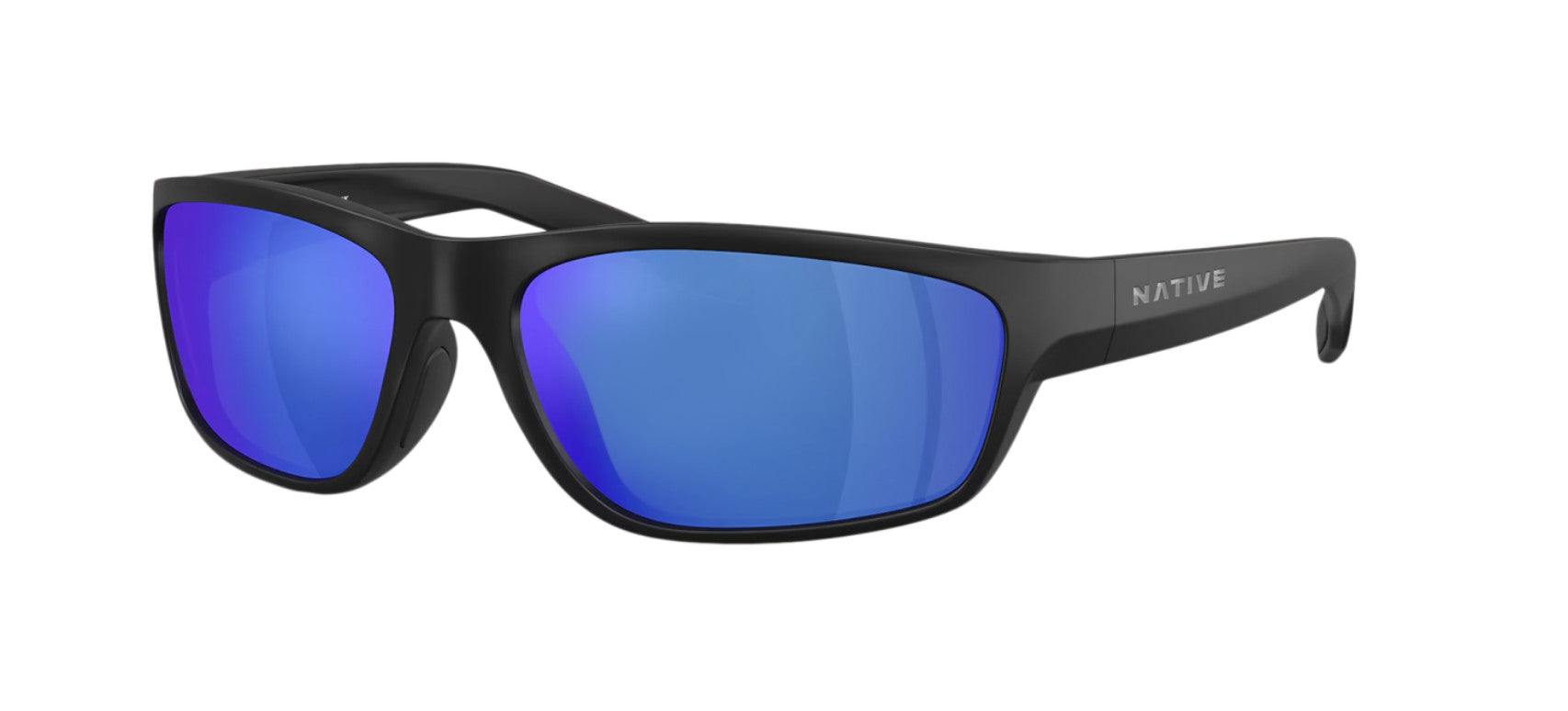 Native Eyewear Craggy Matte Black Frame w/ Blue Reflex Lens Sunglasses Polarized