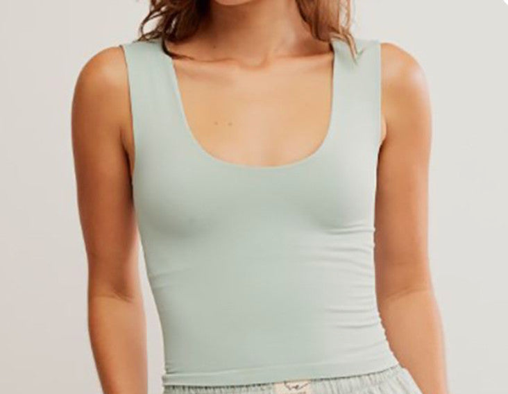 Free People Clean Lines Muscle Cami Icy Lake