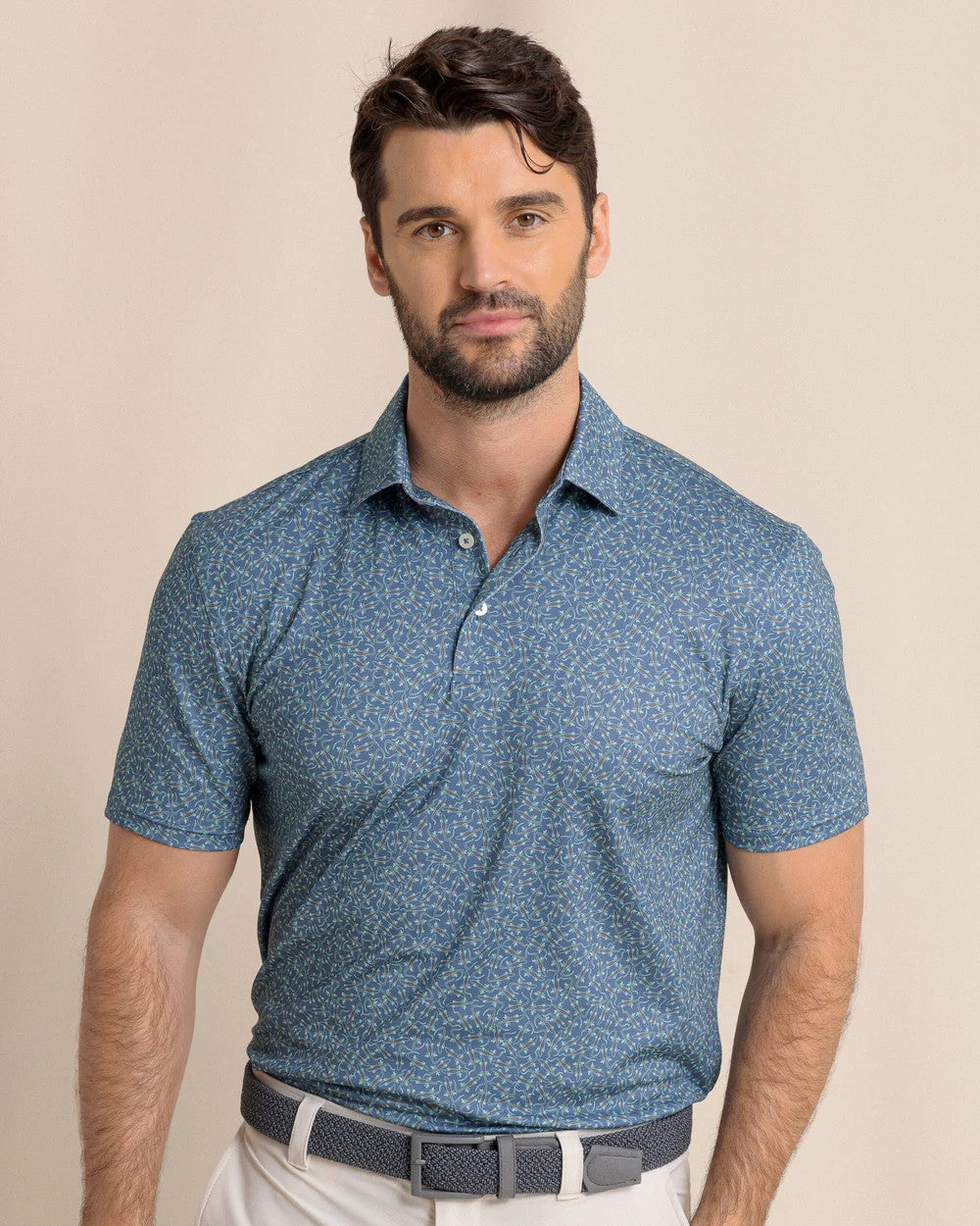 Southern Tide Driver Iguana Glee Polo Light Indigo