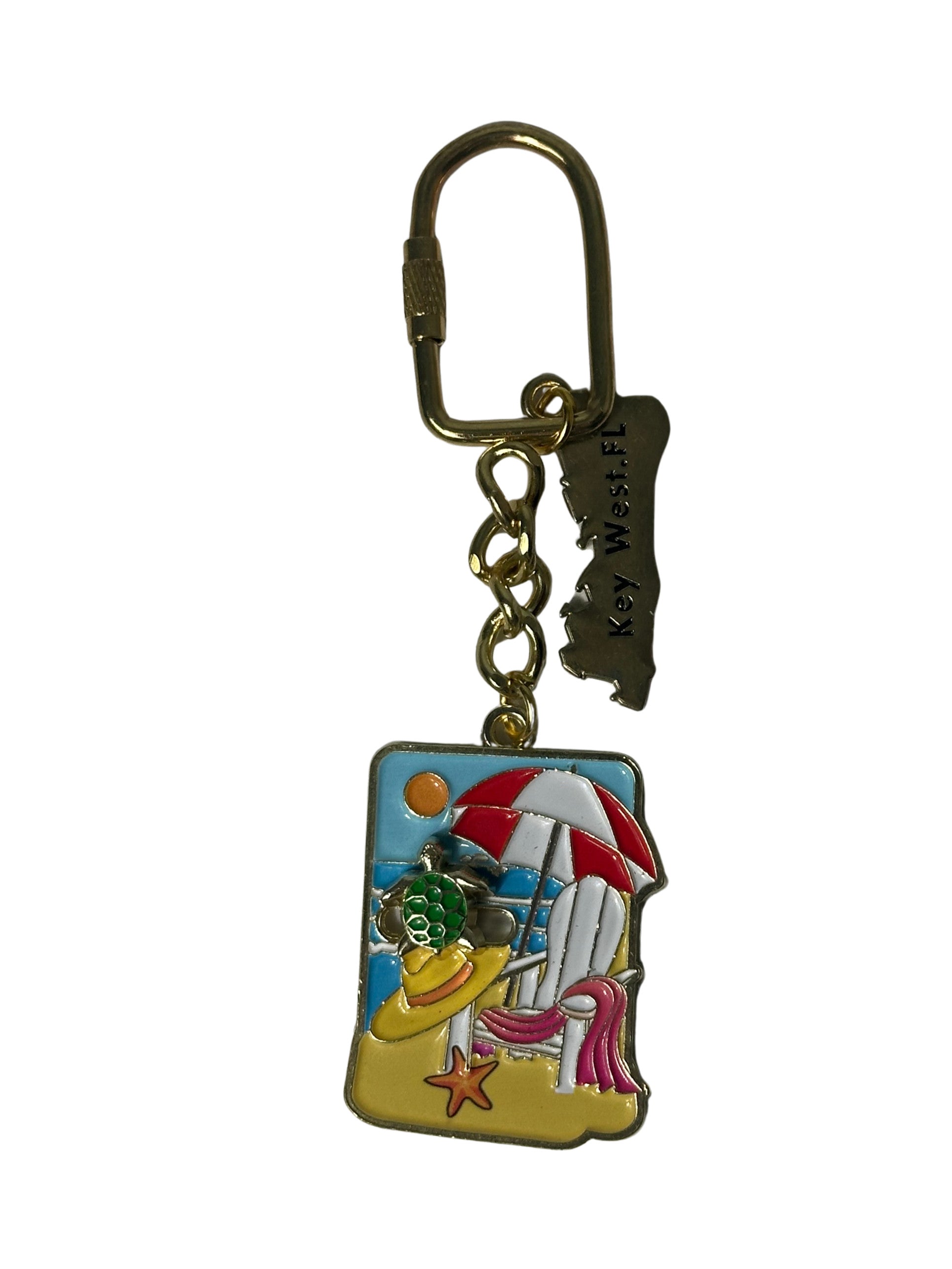 Beach Day Turtle Key West Keychain