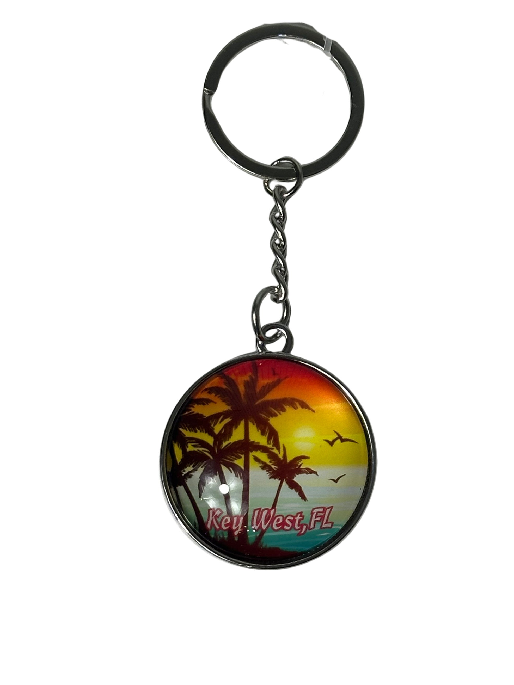 Palm Sunset Key West Keychain