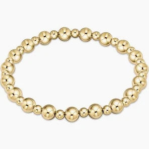 Enewton Classic Grateful Pattern 6mm Beaded Bracelet Gold