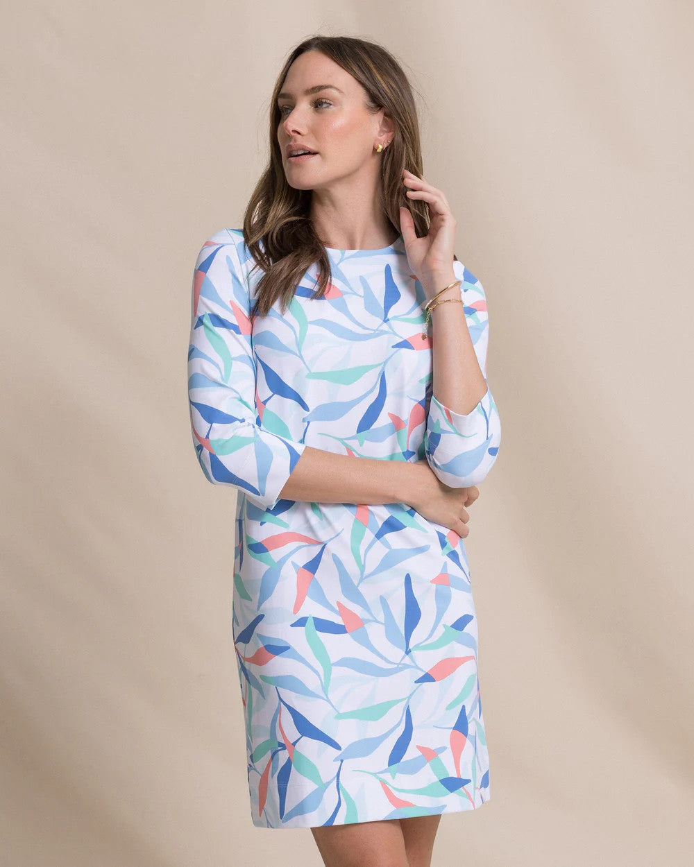 Southern Tide Leira Printed Dress Classic White