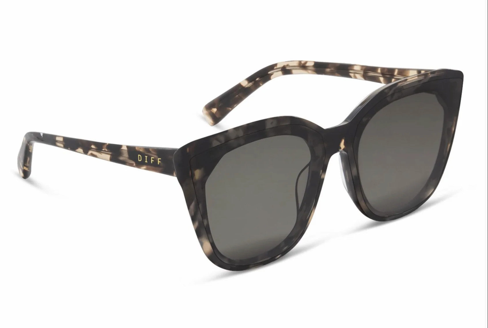 Diff Gjelina Espresso Tort Frame w/ Grey Lens Sunglasses