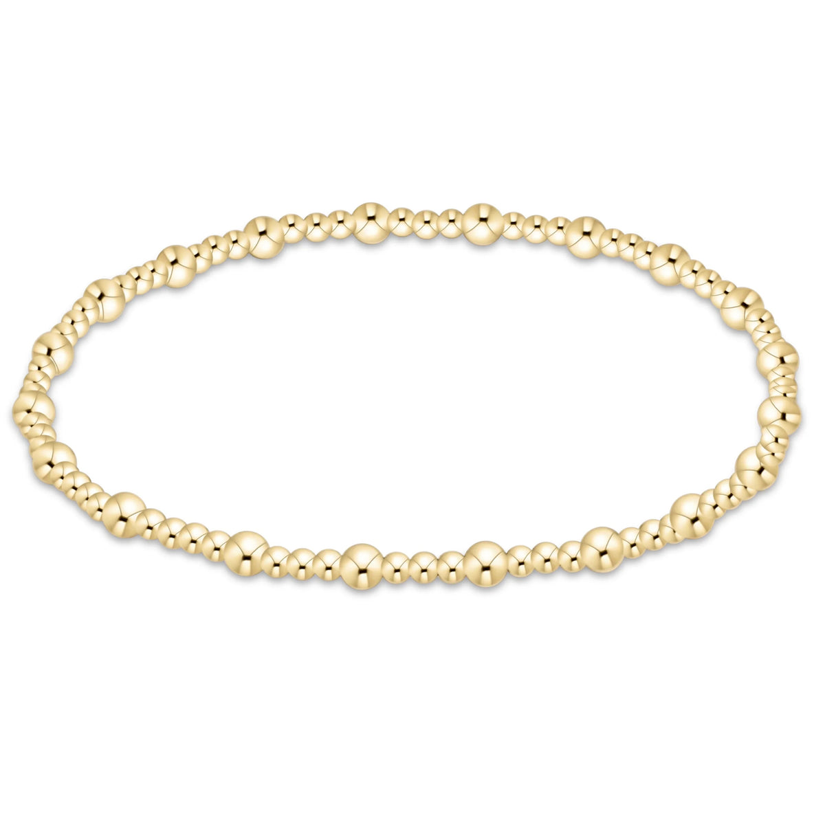 Egirl Classic Sincerity Pattern 3mm Bead Bracelet Gold