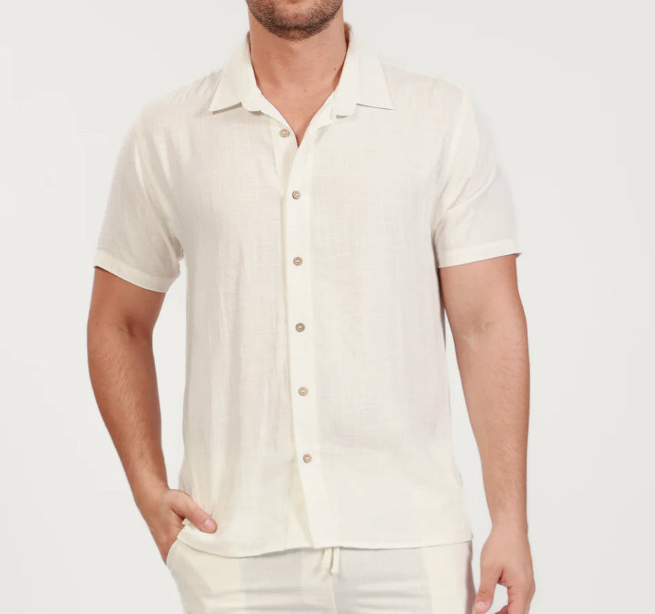 Salty Weekend James Linen SS Button Down Shirt
