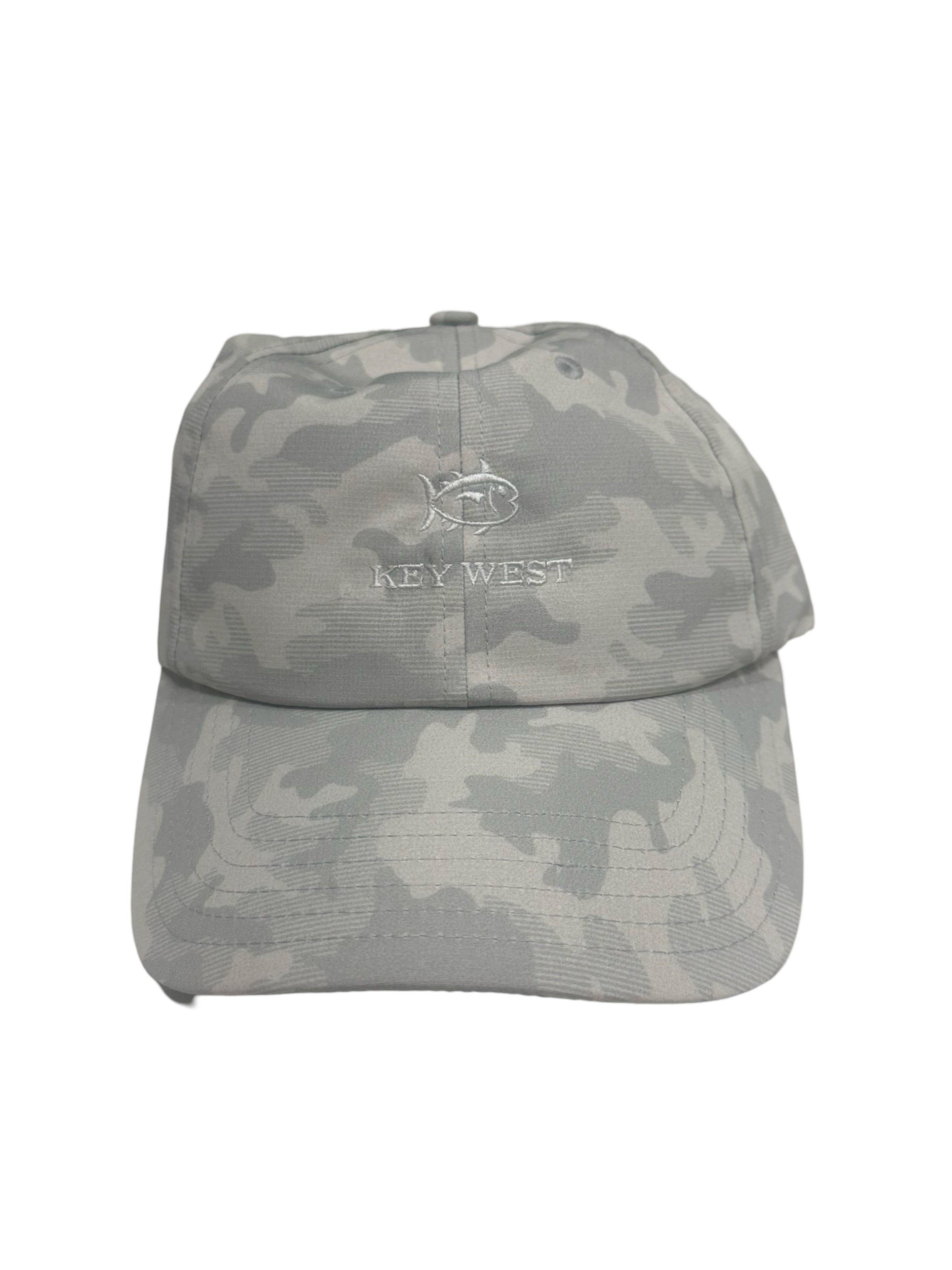 Southern Tide Camo Key West White Embroidered Hat Seagull Grey