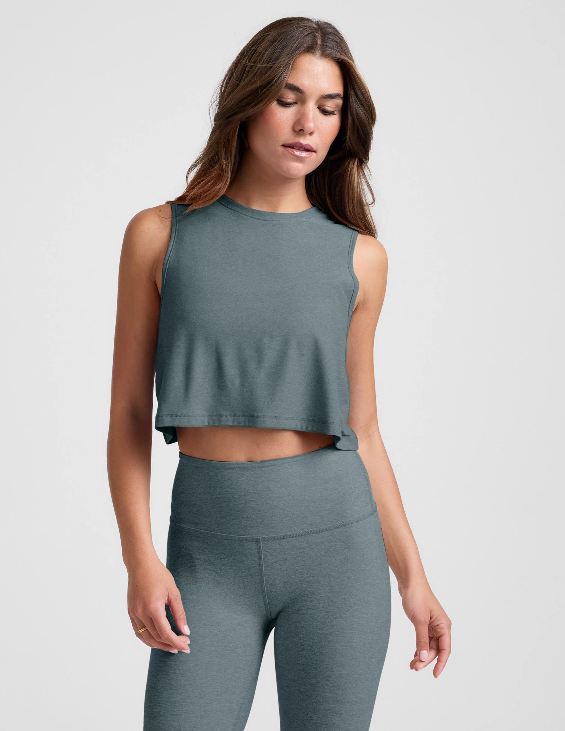 Beyond Yoga Featherweight Minimal Cropped Tank Storm