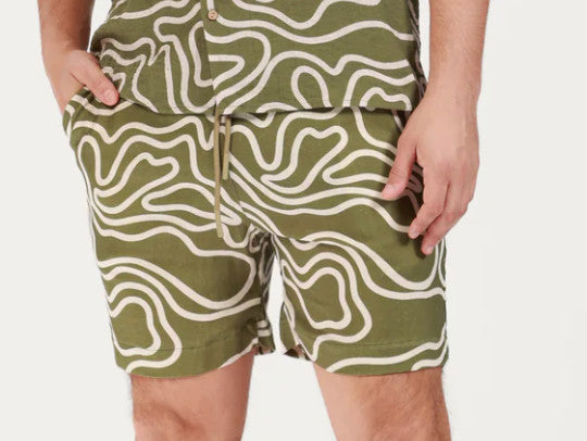 Salty Weekend Arthur Linen Printed Shorts
