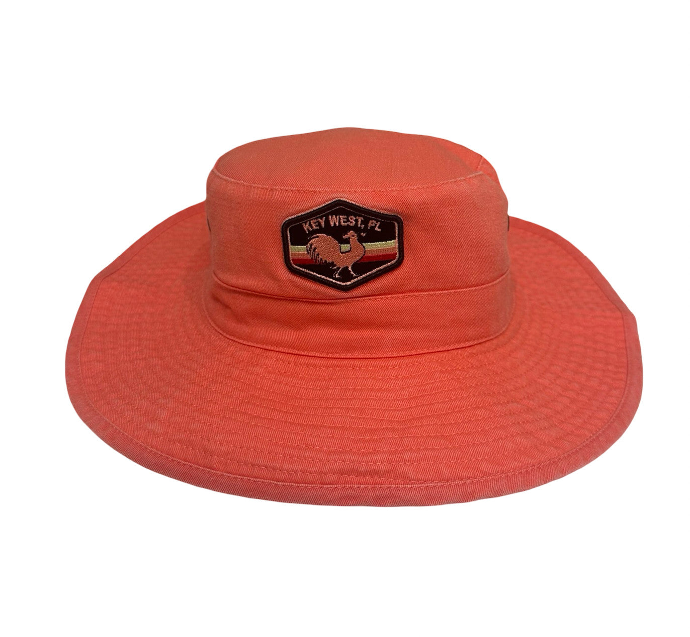 Rooster Stripe Key West Bucket Hat Melon Orange