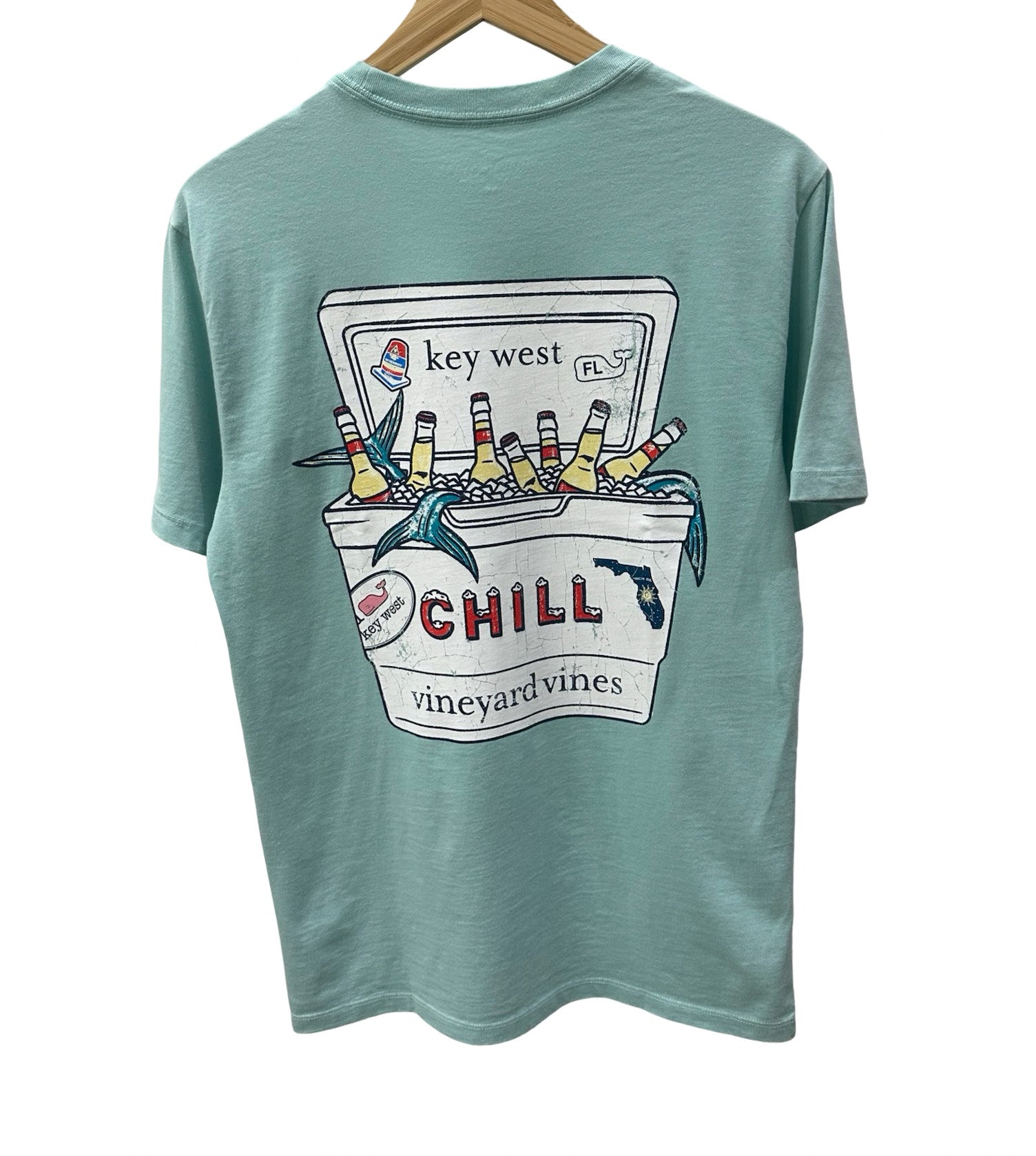 Vineyard Vines Cooler & Icons Key West Pocket Tee SS Aqua Haze
