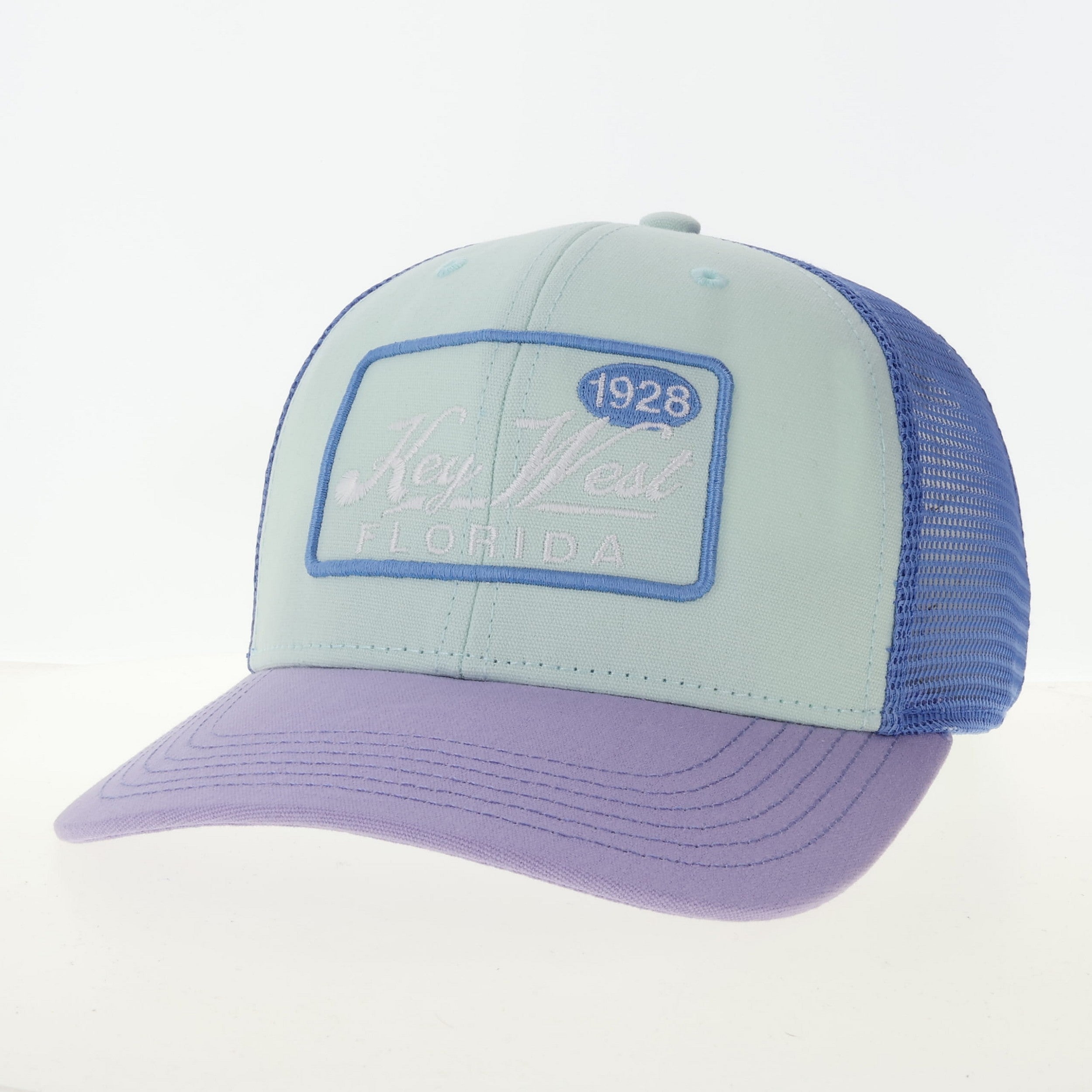 Legacy 1928 Key West Patch Trucker Hat Iris/ Lilac/ Light Blue