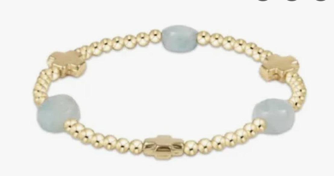 Enewton Signature Cross Admire Gold Pattern 3mm Bead SS'25 Bracelet