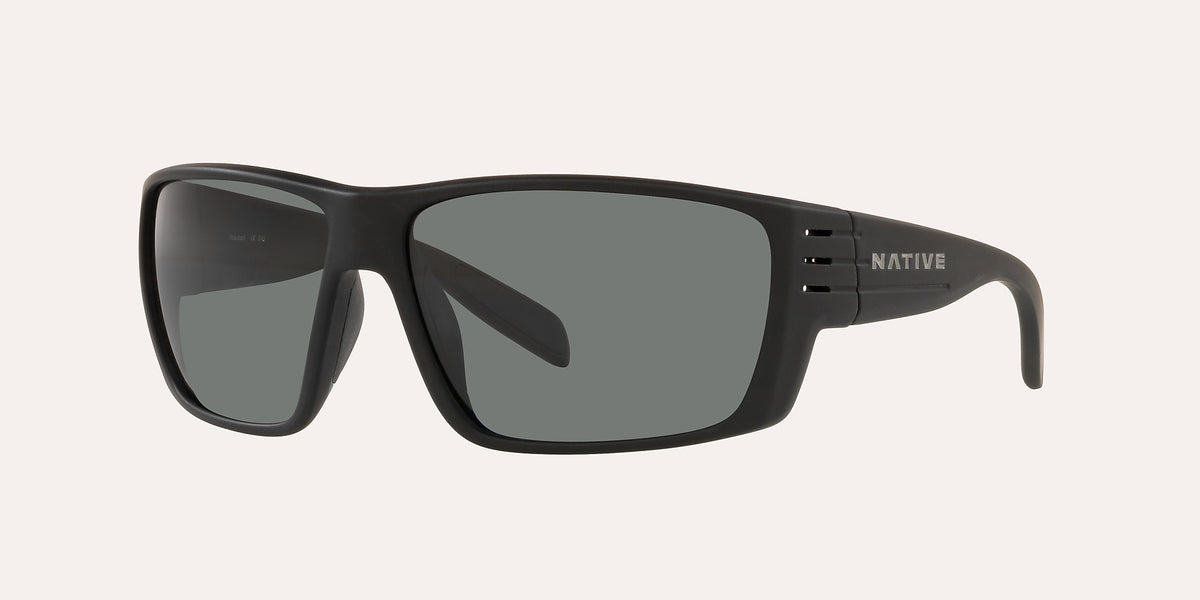 Native Eyewear Griz XL Matte Black Frame w/ Blue Reflex Polarized Lens Sunglasses