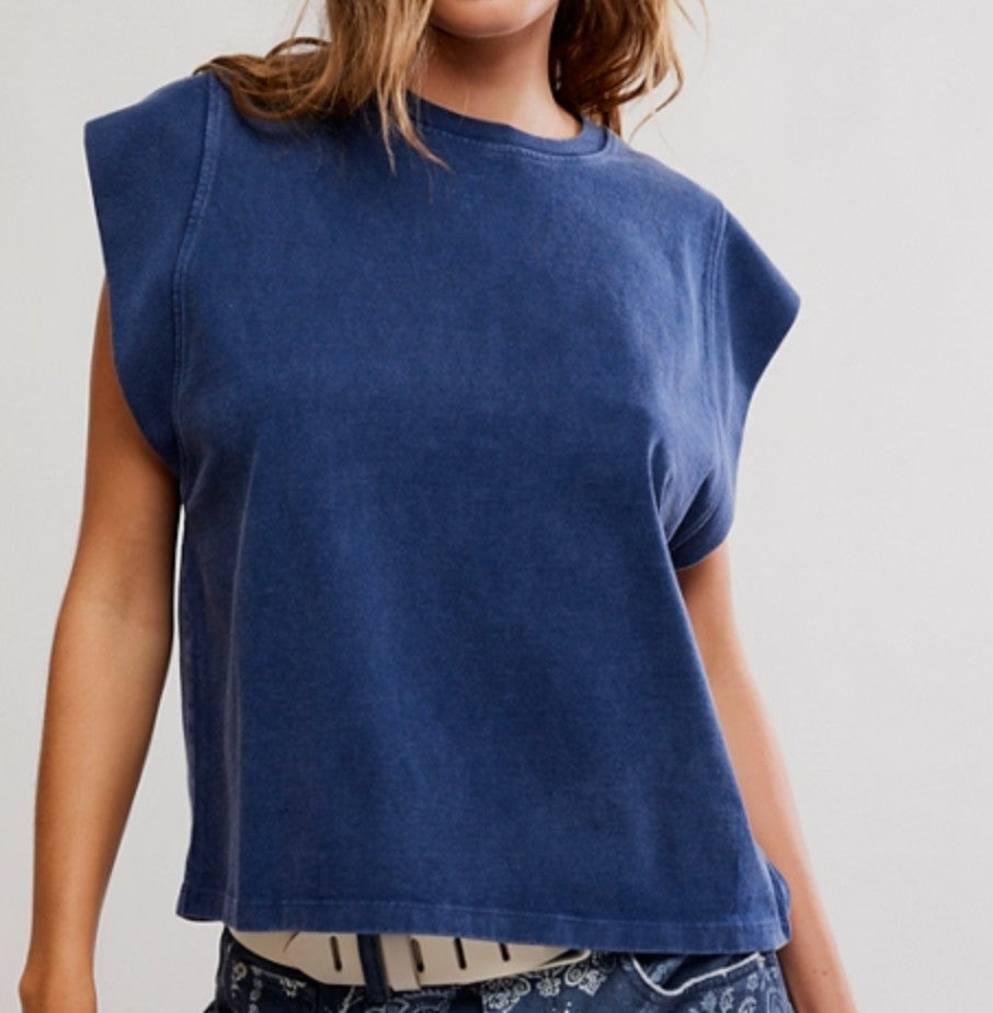 Free People We The Free Better Muscle Tee Navy Academy