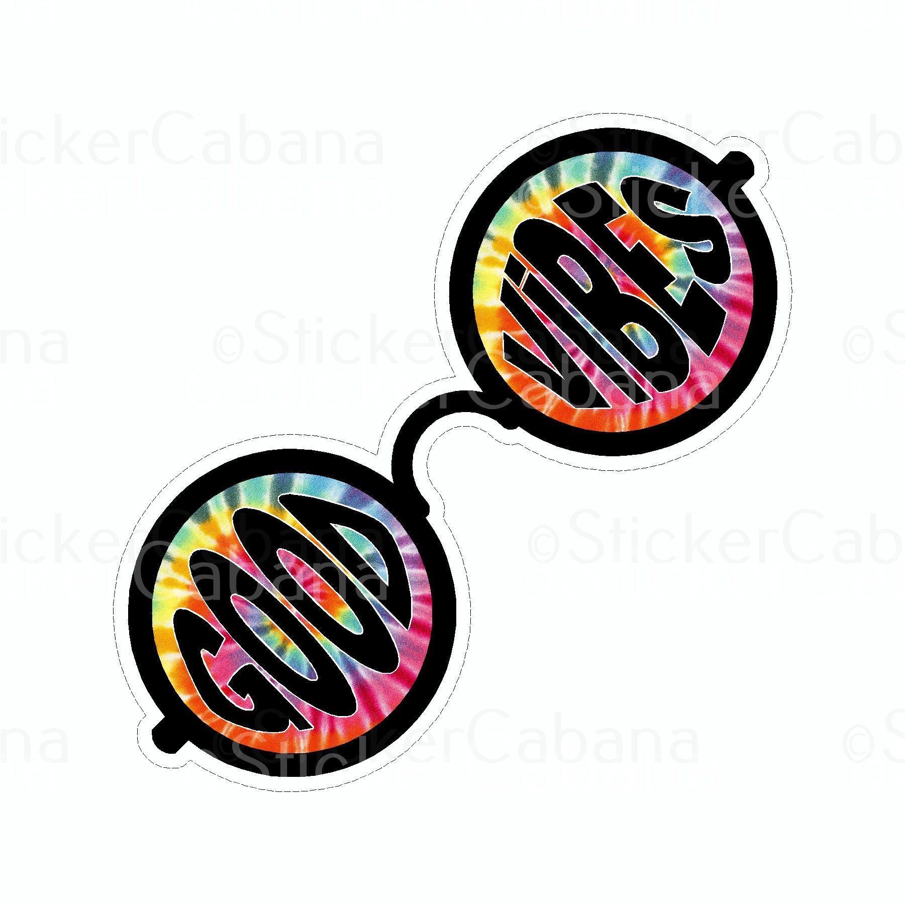 Sticker Cabana Good Vibes Glasses Small Sticker
