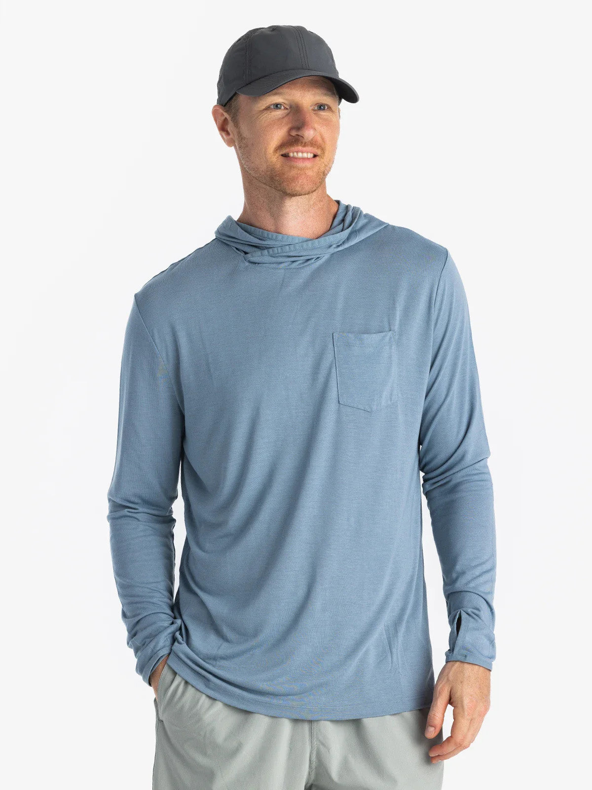 Free Fly Bamboo Lightweight Hoodie Blue Fog