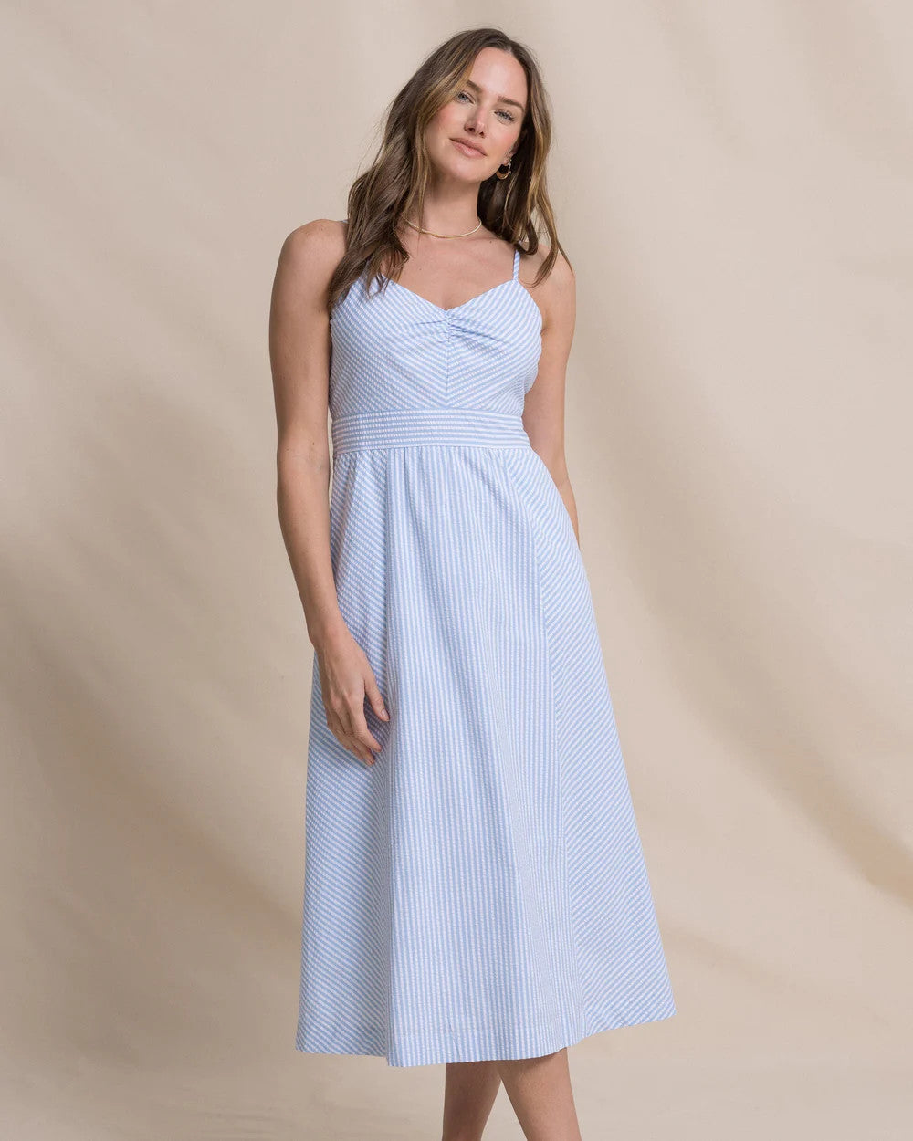 Southern Tide Cami Searsucker Dress Ocean Channel