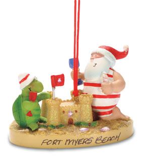 Cape Shore Key West Santa and Turtle Sandcastle Ornament