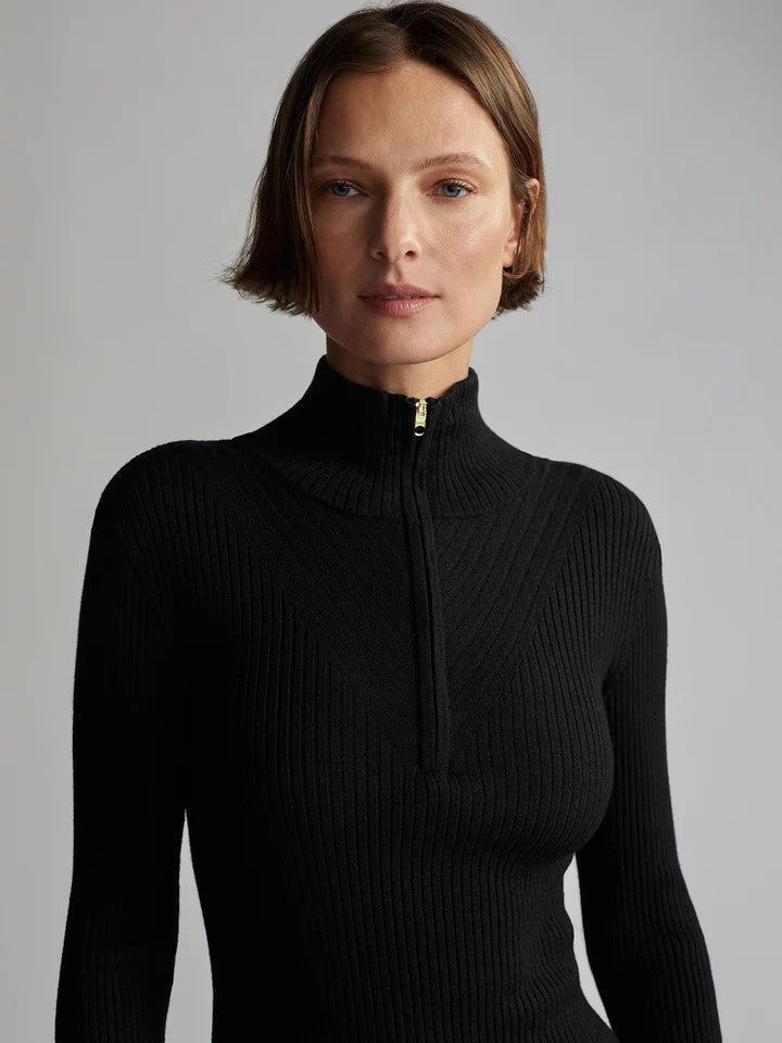 VARLEY Demi Half Zip Knit Black