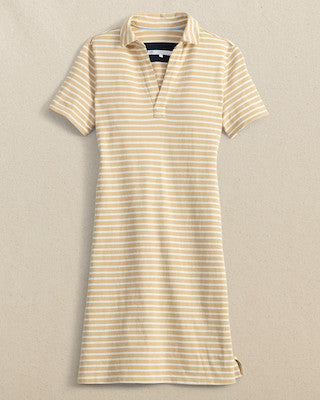 Southern Tide Demi Stripe Polo Dress Irish Cream