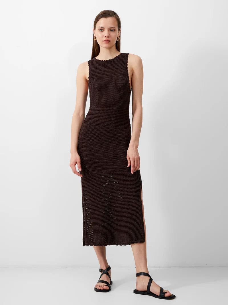 French Connection Momo Nellis Crotchet Dress Chocolate Torte
